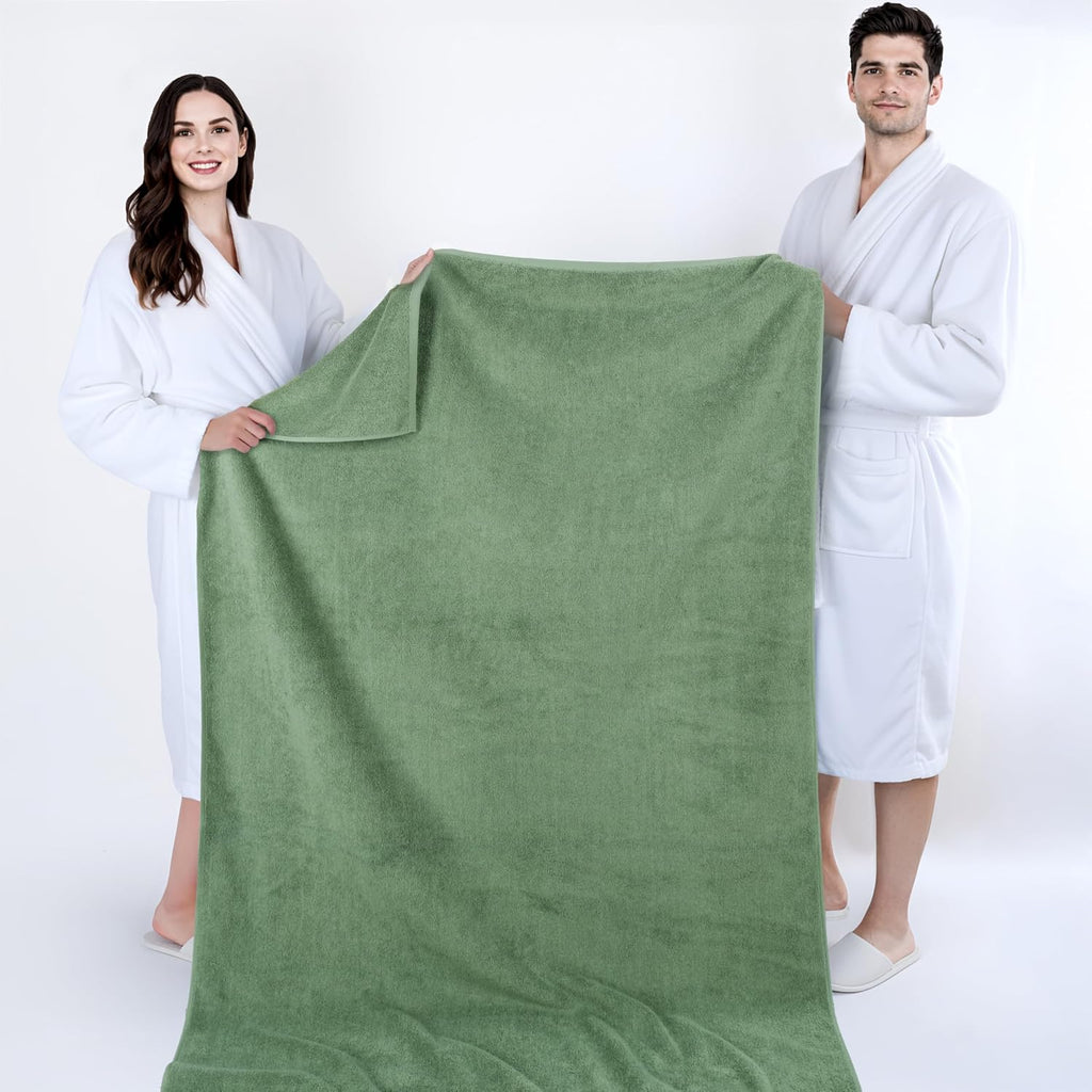 100% Cotton Turkish Towel, Soft Absorbent Quick Dry, 40x80 Oversized Bath Sheet Towel, Sage Green