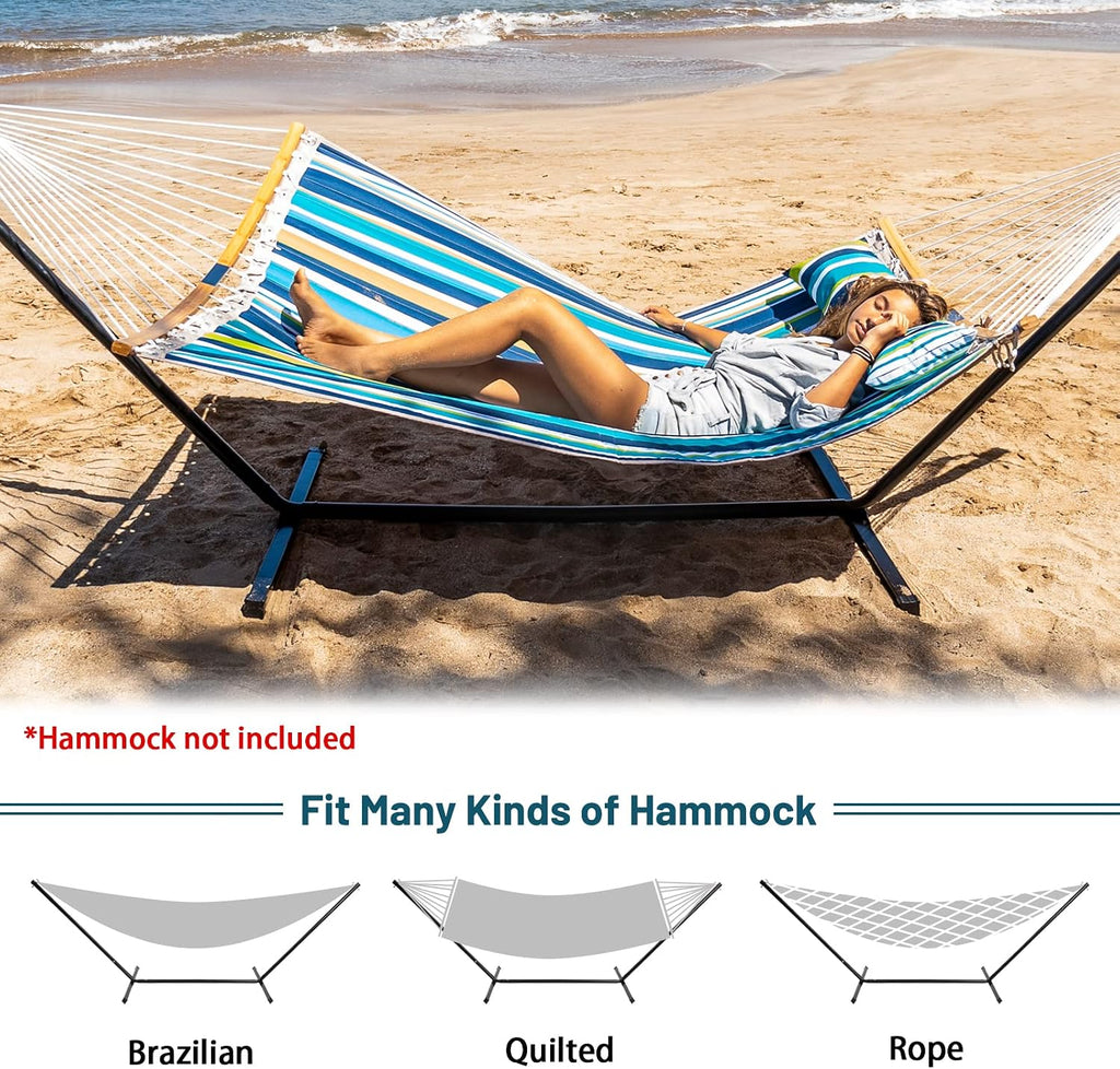 12 FT Hammock Stand Only, 450 lbs Capacity Heavy Duty Steel Hammock Stand, Portable Carrying Bag, 2 Person