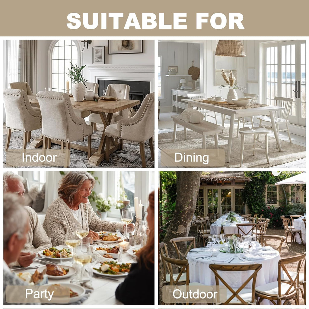 Faux Linen Rectangle Tablecloth - Wrinkle and Stain Resistant Washable Table Cloth Dining Room Holid