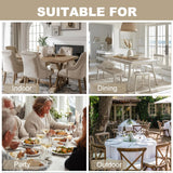 Faux Linen Rectangle Tablecloth - Wrinkle and Stain Resistant Washable Table Cloth Dining Room Holid