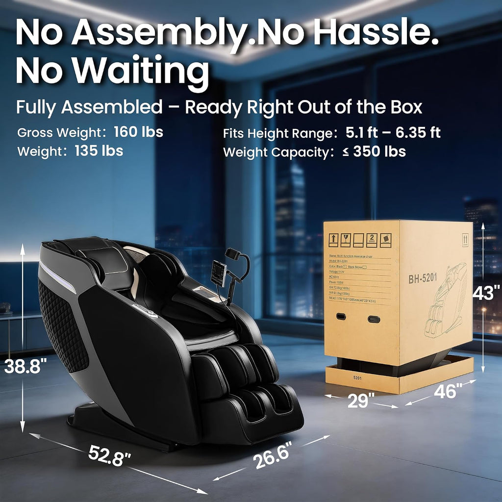 4D Massage Chair Full Body, Zero Gravity Recliner with AI Body Scan & SL Track, Air Compression, Heat Therapy, Foot