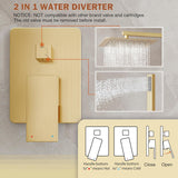 Gold Shower System, Shower Faucet Set with 10-Inch Rain Showerhead and Handheld Spray