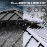 10X10FT Gazebo Patios Hard Top Outdoor Double Roof Canopy Aluminum Frame Garden Gazebo with Curtains Netting for