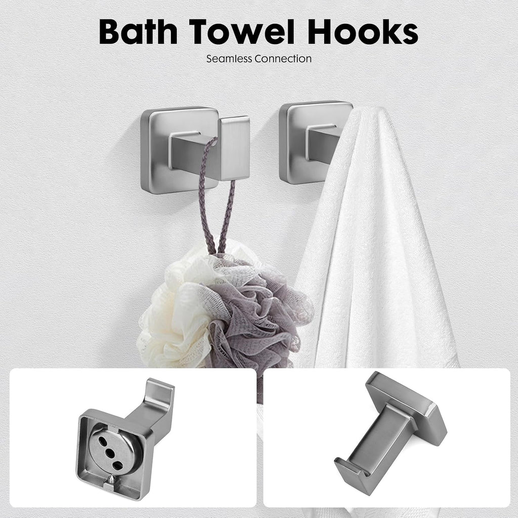 5 Piece Bathroom Hardware Accessories Set Brushed Nickel,24 Inch Towel Bar Set,Towel Rack Set,Bathroom Towel Holder