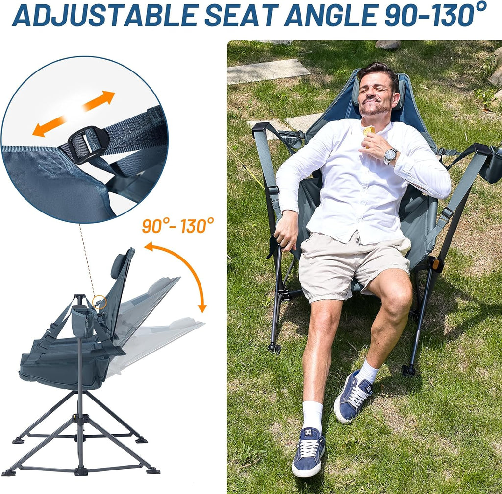 Hammock Camping Chair, Portable Oversized Swinging Camp Chairs | Heavy Duty Folding Hammock Chair with Adjustable