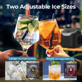 Countertop Ice Maker Machine, 8 Ice Cubes in 6 mins, 26lb/Day Bullet Ice with 2 Sizes- Portable Mini, Energy Saving &