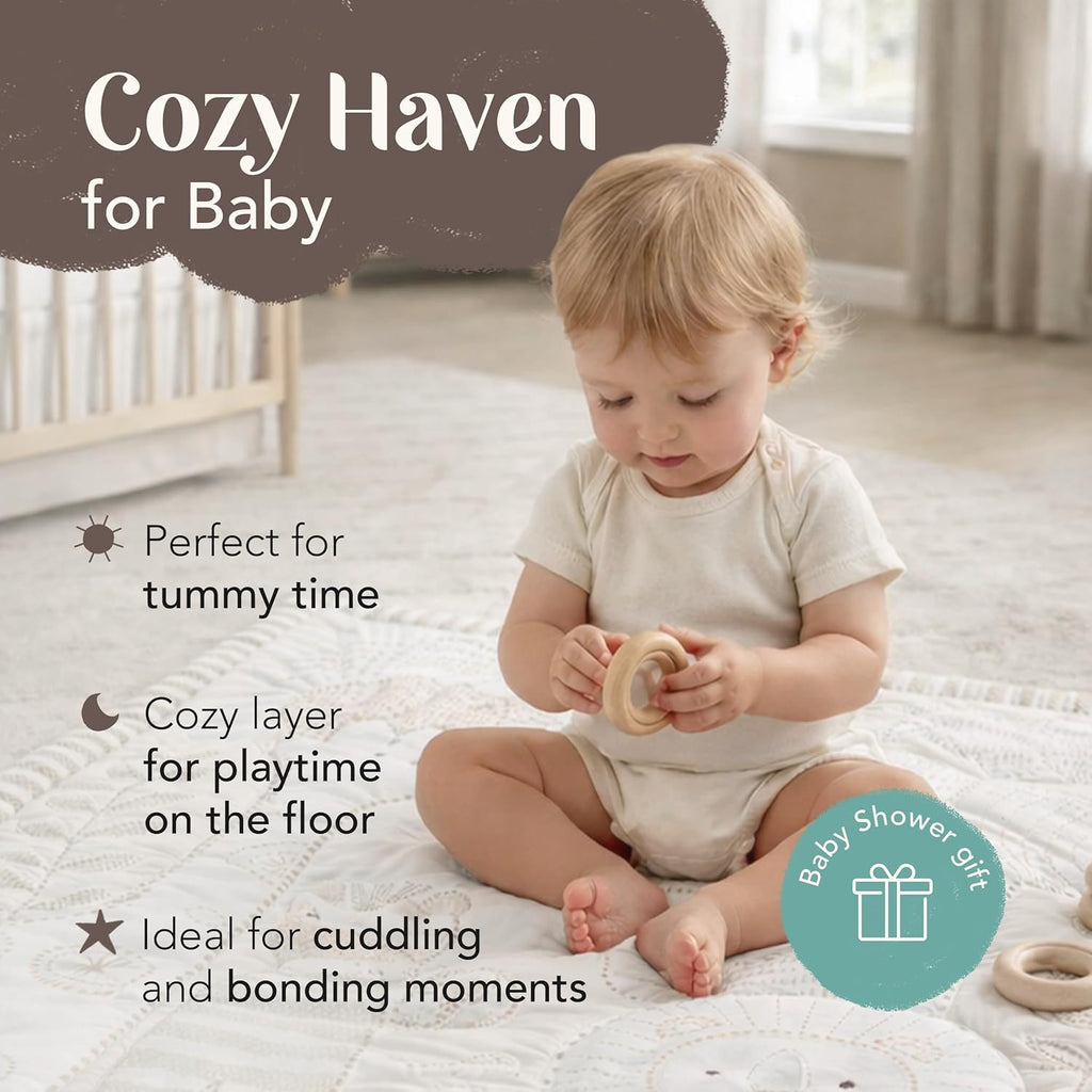 3-Piece Crib Bedding Set for Boys & Girls - Reversible Quilt, Fitted Sheet, Crib Skirt - Soft, Breathable & Durable