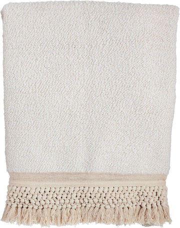 Tassel Throw Blanket, Cream, 60" x 60"