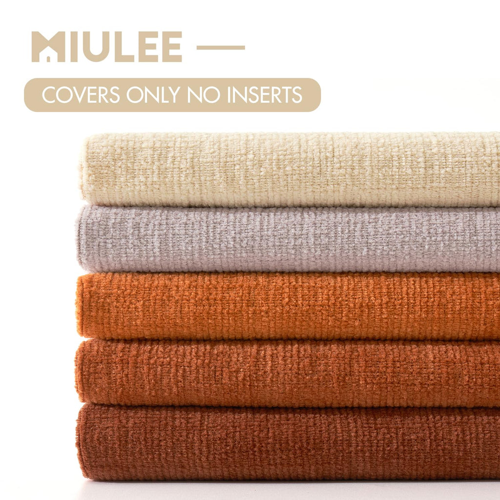 Fall Rust Terracotta Chenille Couch Throw Pillow Covers, 18x18