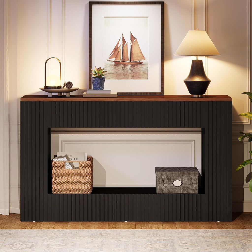 Modern Console Table, 55-Inch Wood Entryway Table with Storage, Narrow Long Sofa Table Behind Couch Table , Foyer