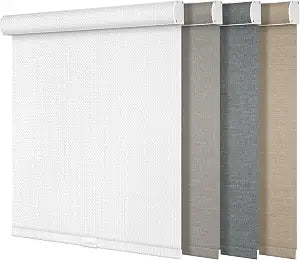 Blackout Roller Shades for Windows, White, 21" W x 36" H