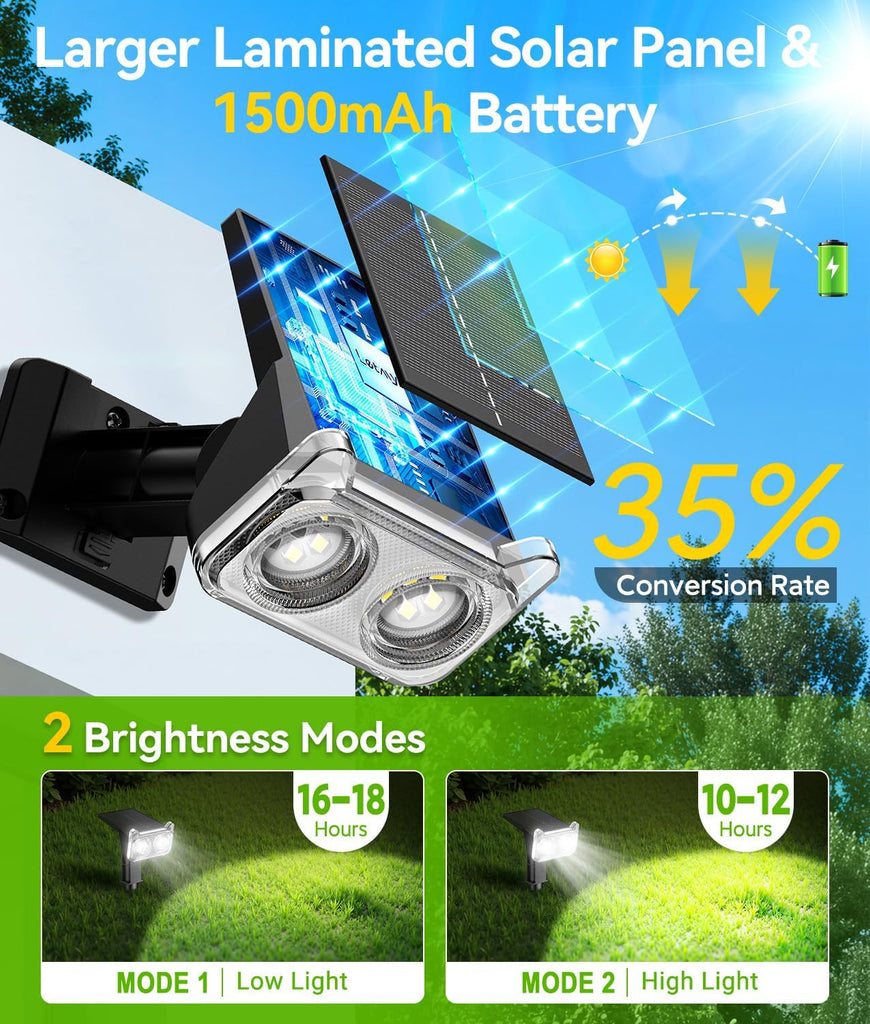 Solar Lights Outdoor Waterproof IP65, 6 Pack Solar Spot Lights Outdoor With 14 Big LEDs, 2-in-1 Wall Lights & 2 Modes