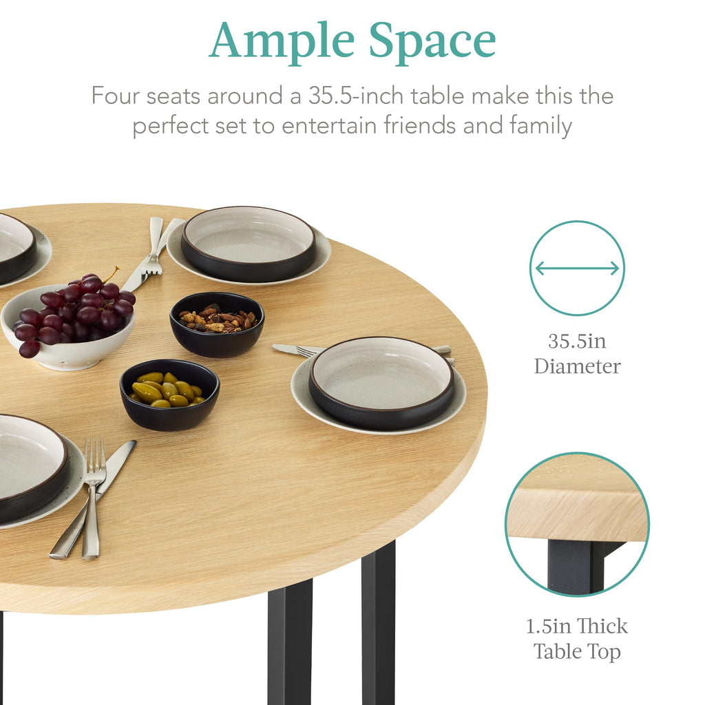 Choice Products 5-Piece Modern Round Counter Height Dining Set Kitchen, Dining Room w/ 4 Chairs, 1.5in Thick Table