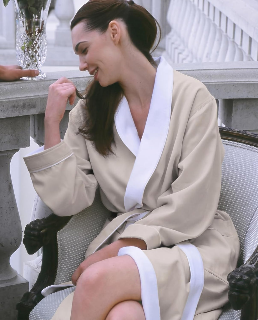 Luxury Spa Robe - Microfiber with Cotton Terry Lining