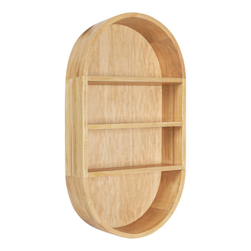 Hutton Scandinavian Capsule Wall Shelf; 16 x 28; Natural Wood; Geometric Modern Shelves for Wall