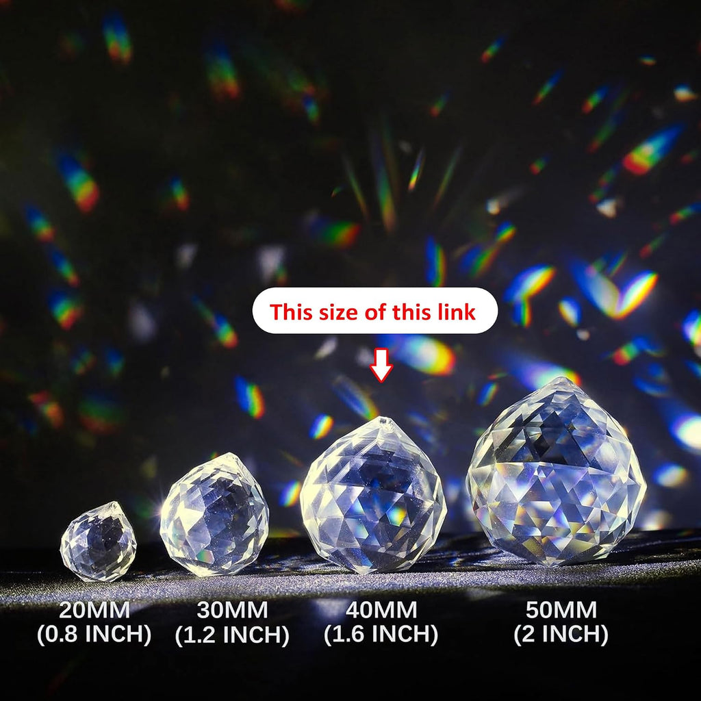 4 Pack Clear Crystal Ball Prism Suncatchers Window Rainbow Maker, 40mm - Hanging Crystals,Sun Catchers Indoor Window