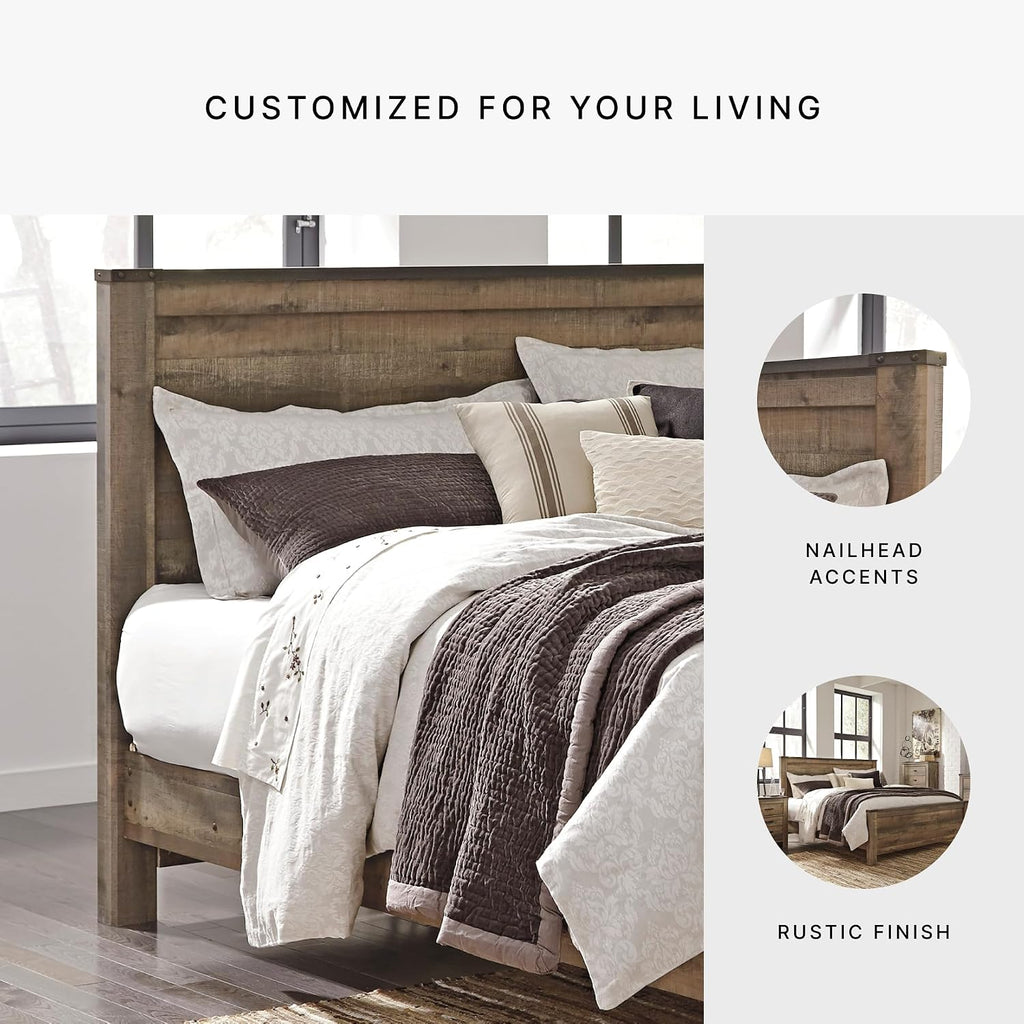 Rustic Panel Headboard, King/California, Warm Brown