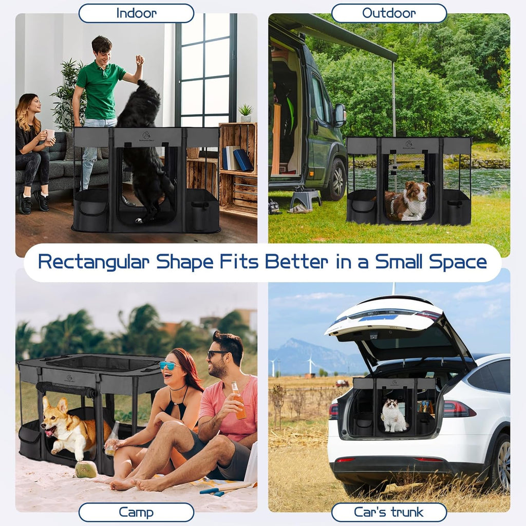 Dog Playpen,Pet Playpen,Foldable Dog Cat Playpens,Portable Exercise Kennel Tent Crate,Water-Resistant Breathable Shade