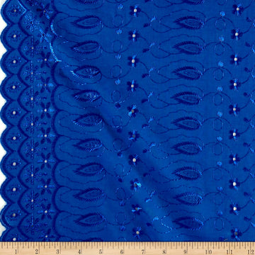 Fancy Allover Eyelet Royal Blue, Fabric by the Yard