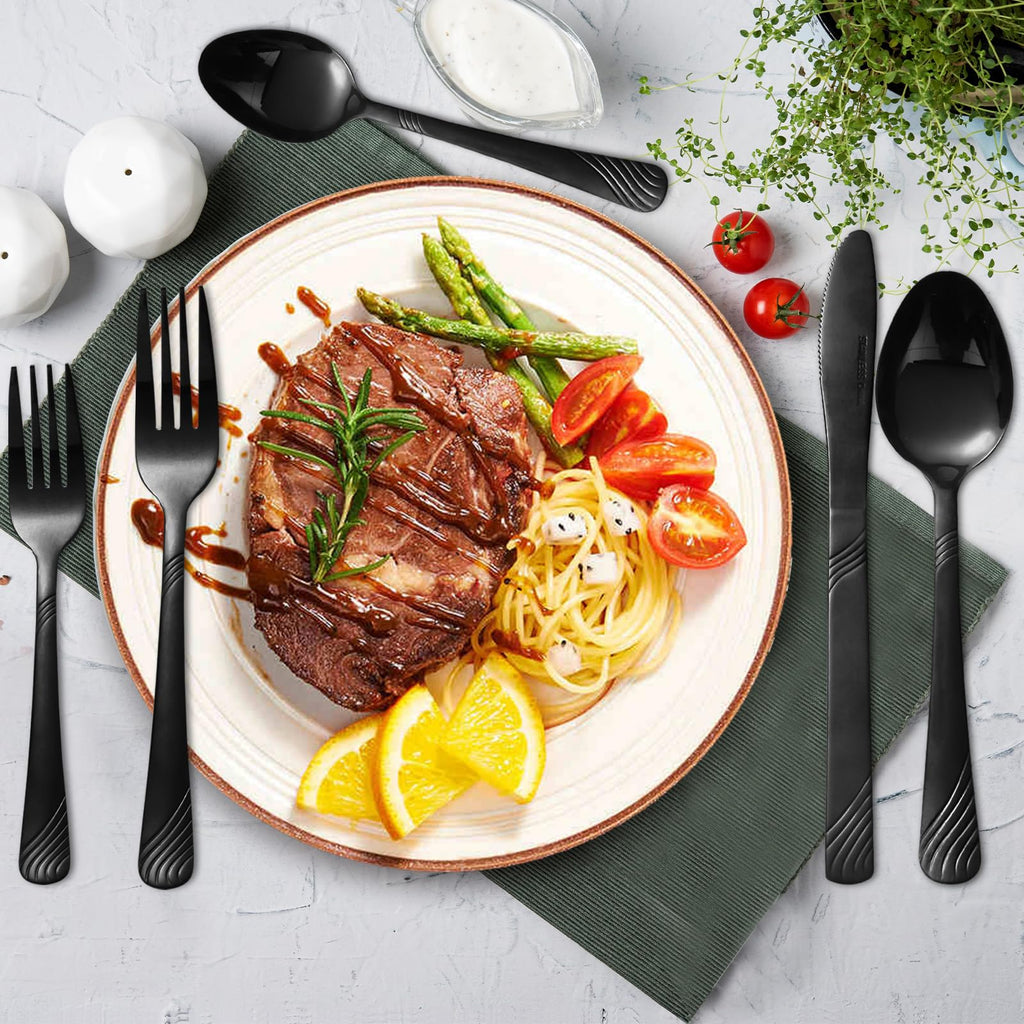 48pcs Silverware set, Stainless Steel Tableware Set service for 8, Durable, Modern, Flatware Set Perfect for