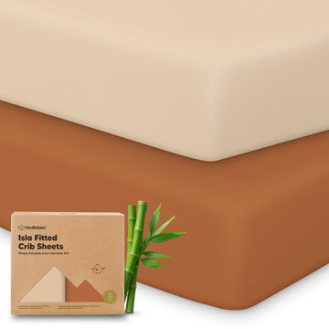 2-Pack Baby Crib Sheets for Boys, Girls, 52x28 Fitted (Rust)