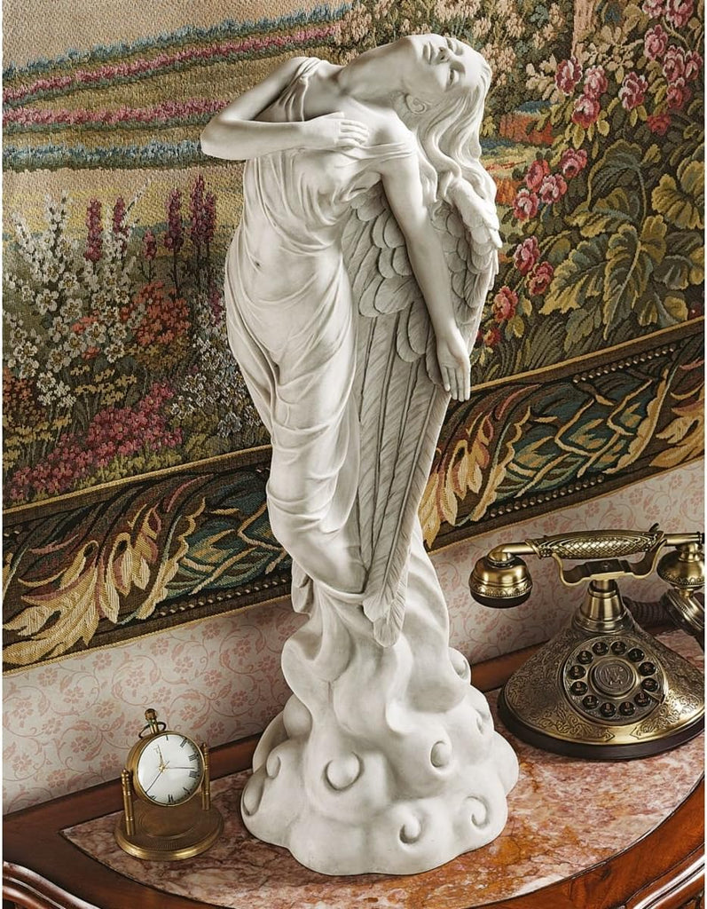 Ascending Angel Garden Statue, Medium, Antique Stone