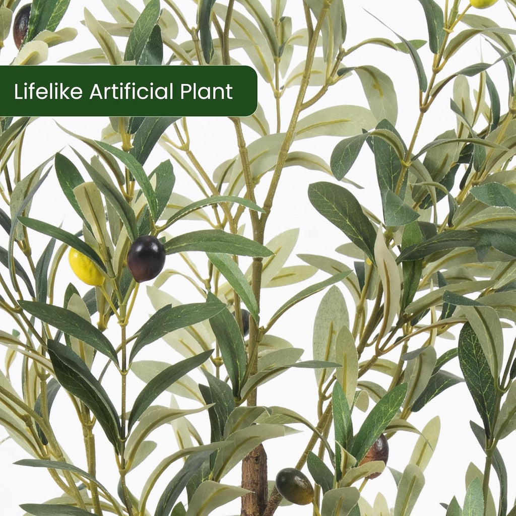 Artificial Fake Olive Tree 4FT Tall 1Pack Faux Silk Olive Tree Living Room Office Decor Faux Artificial Plants Indoor