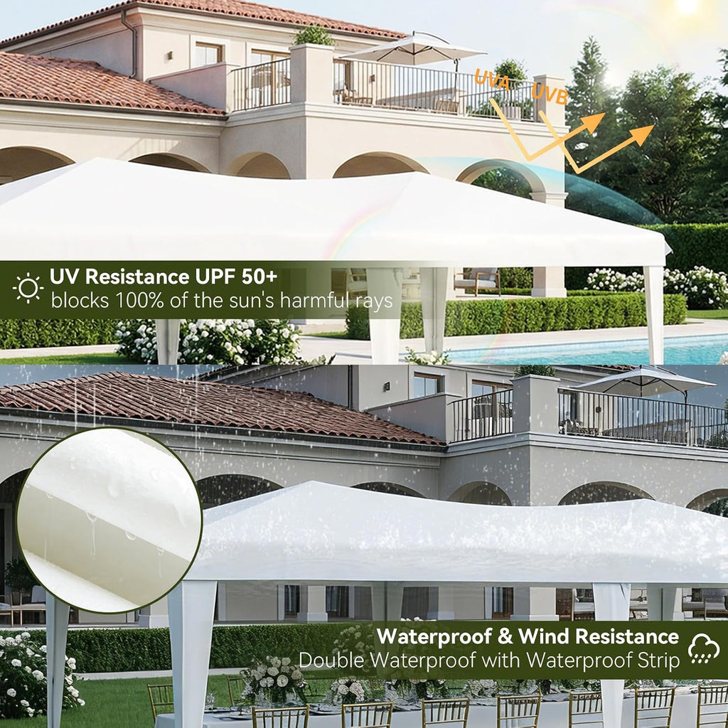 10x20 Pop Up Canopy Tent with 6 Removable Sidewalls