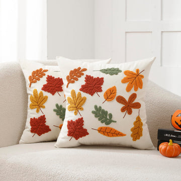 Fall Thanksgiving Throw Pillow Covers 18x18 2pcs, Autumn Outdoor Decor