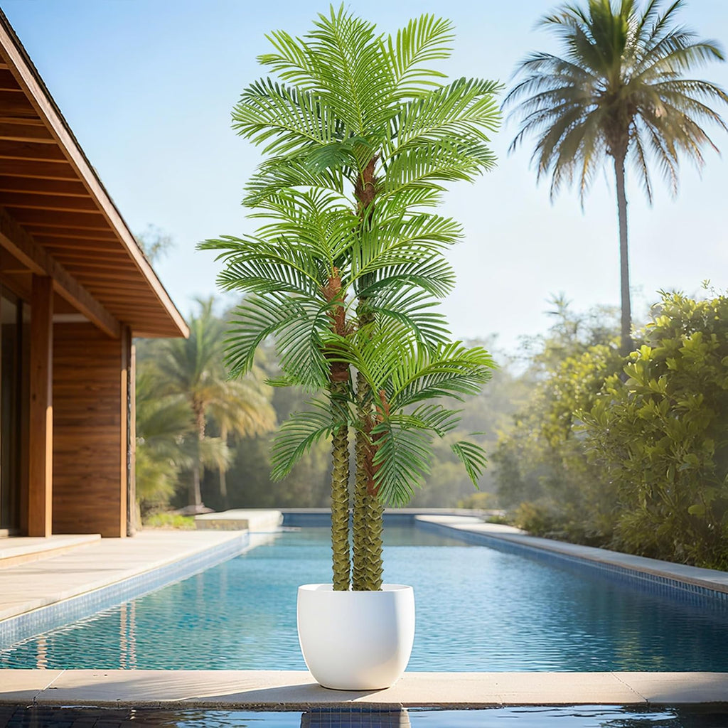 Palm Tree 9FT Tall Large Faux Trees with Realistic Leaves, Fake Floor Potted Artificial Plants Living Room Decor