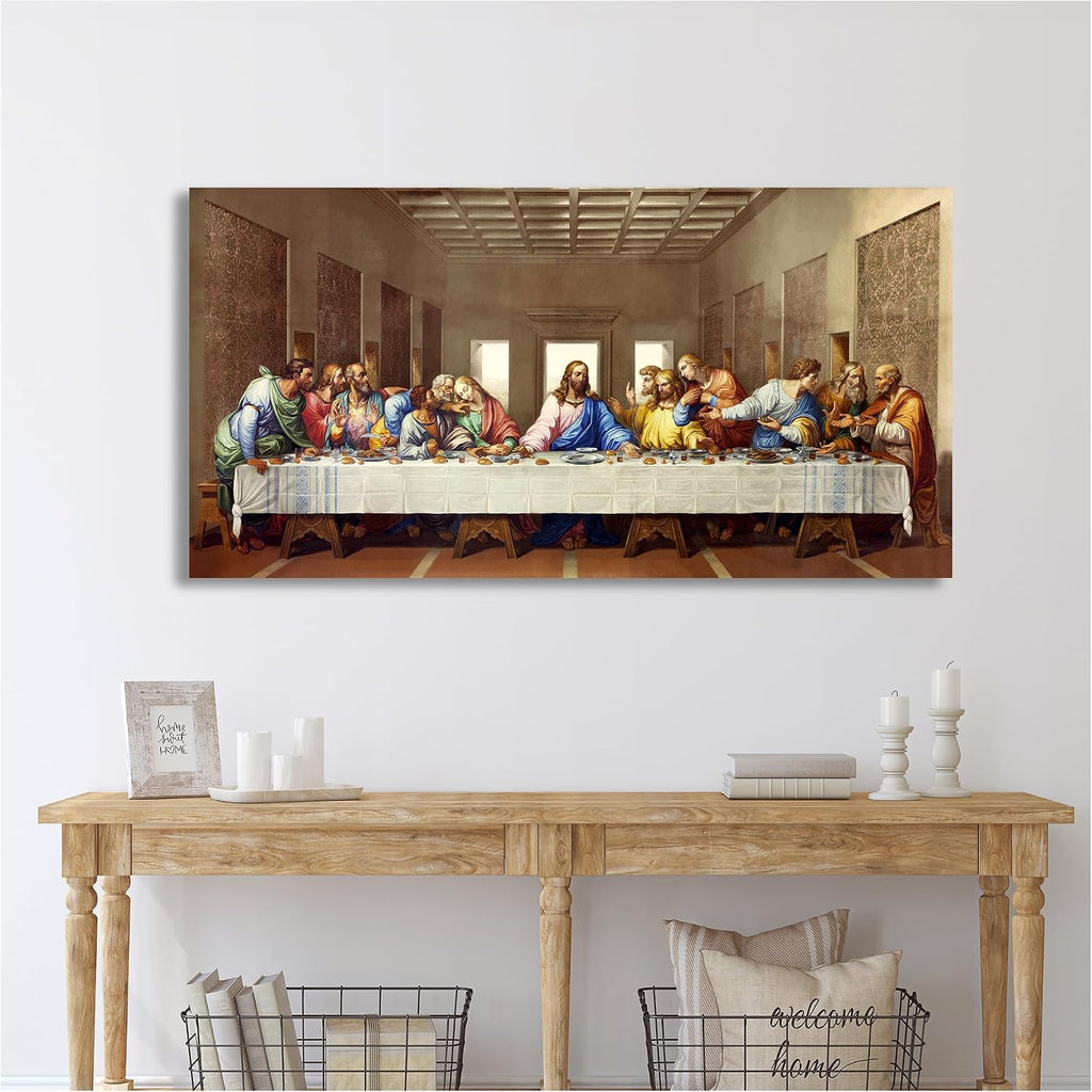 The Last Supper 45x24x1.5 inches by Leonardo Da Vinci The World Classic Art Reproductions, Giclee Canvas Prints Wall