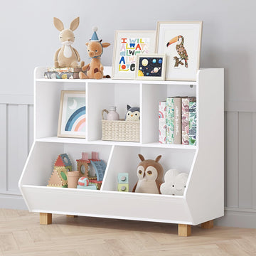 Toy Storage Organizer, Kids Bookshelf and Toy Storage with Legs, 5 Cube Storage Organizer, Children Bookcase for Kids
