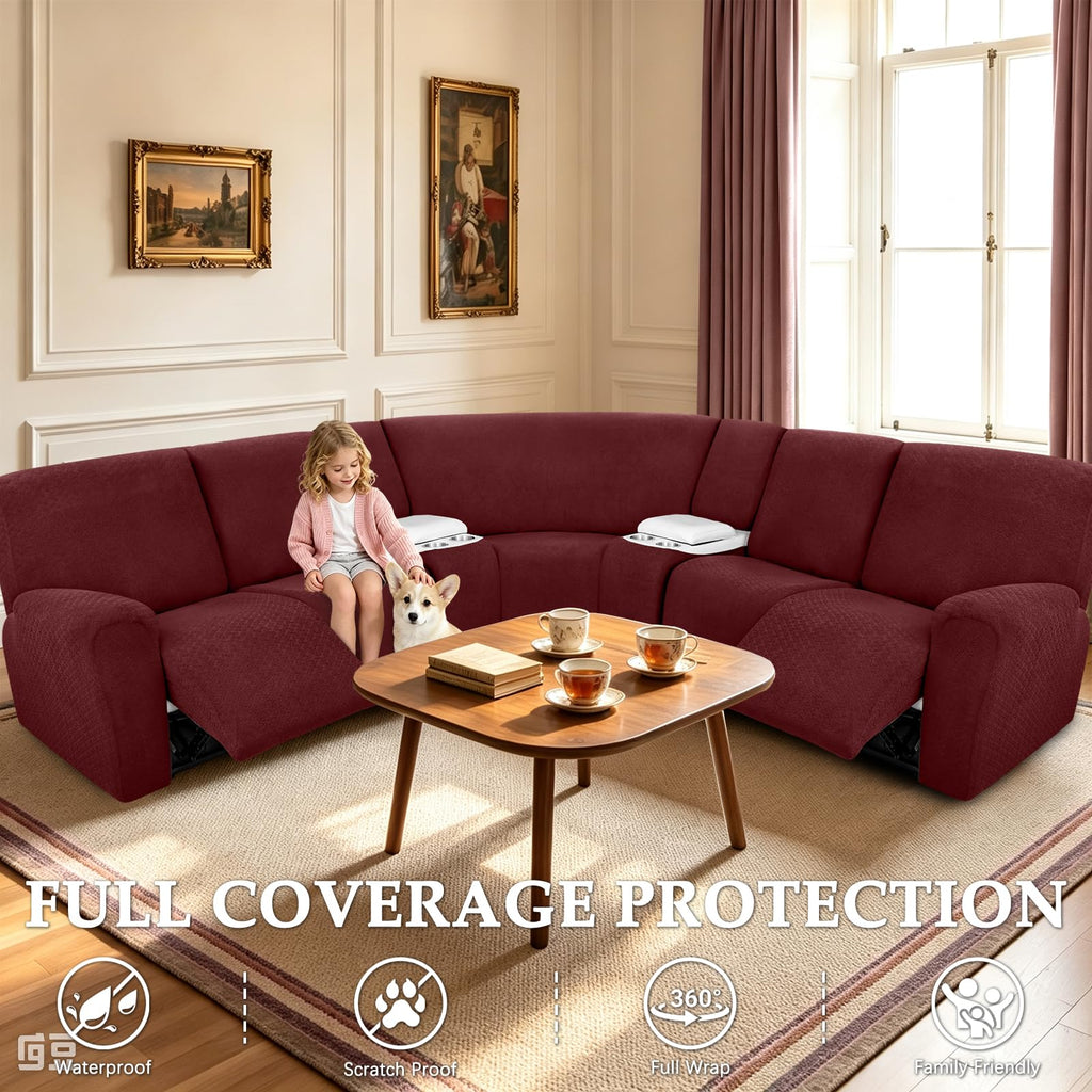 Waterproof Reclining Sectional Couch Covers Washable L Shaped Christmas Sectionals Recliner Sofa Covers Stretch