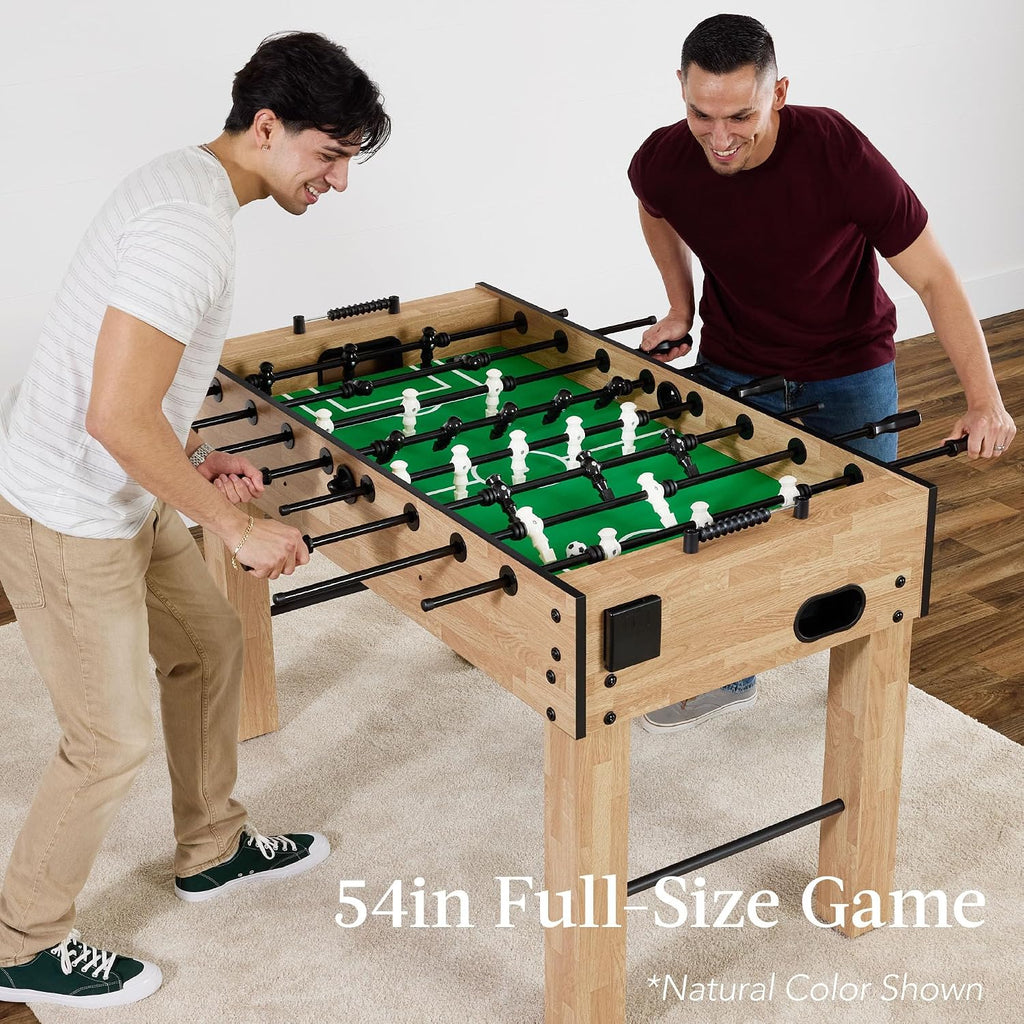 Full 54 Inch Regulation Foosball Table for Home, Game Room - Includes 2 Balls, 2 Cup Holders