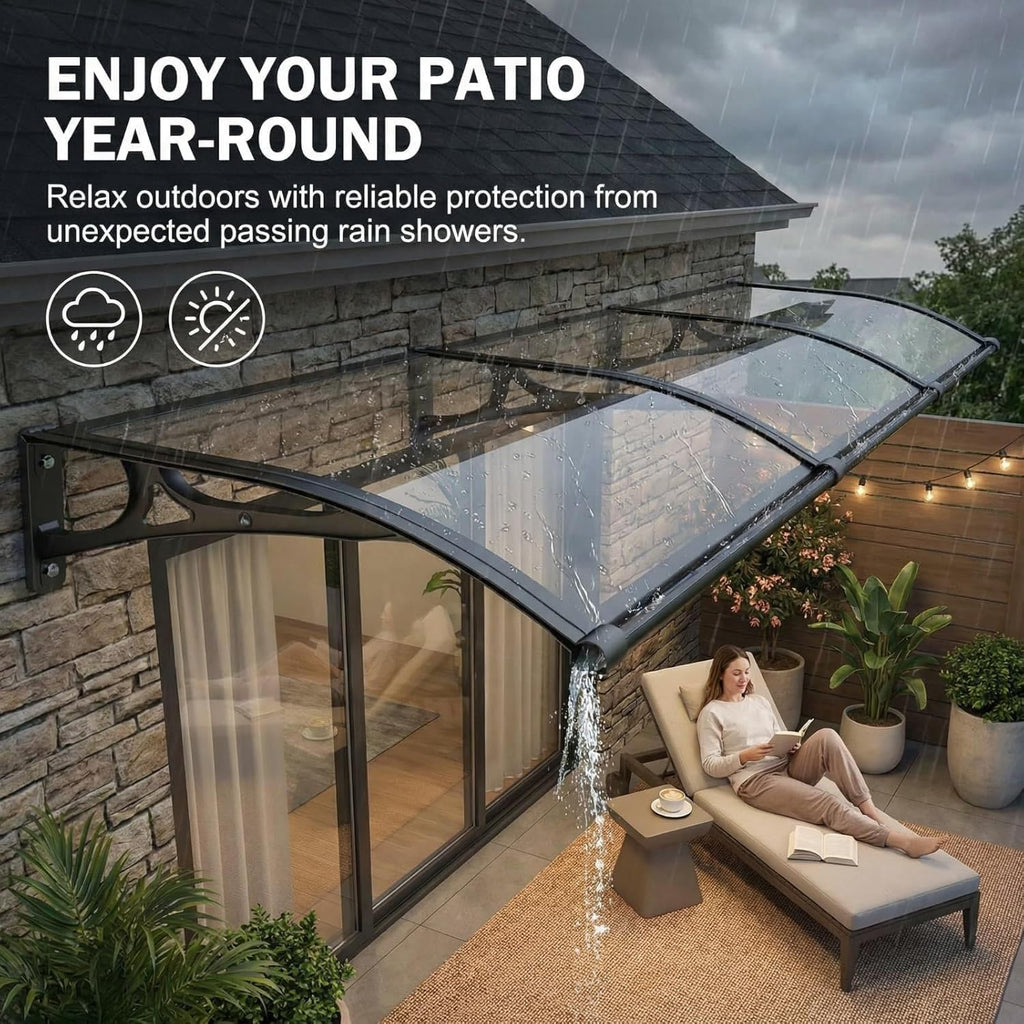 Awning for Door Entrance, Awnings for Doors, Window Awnings Exterior Polycarbonate Cover Outdoor Front Door Patio