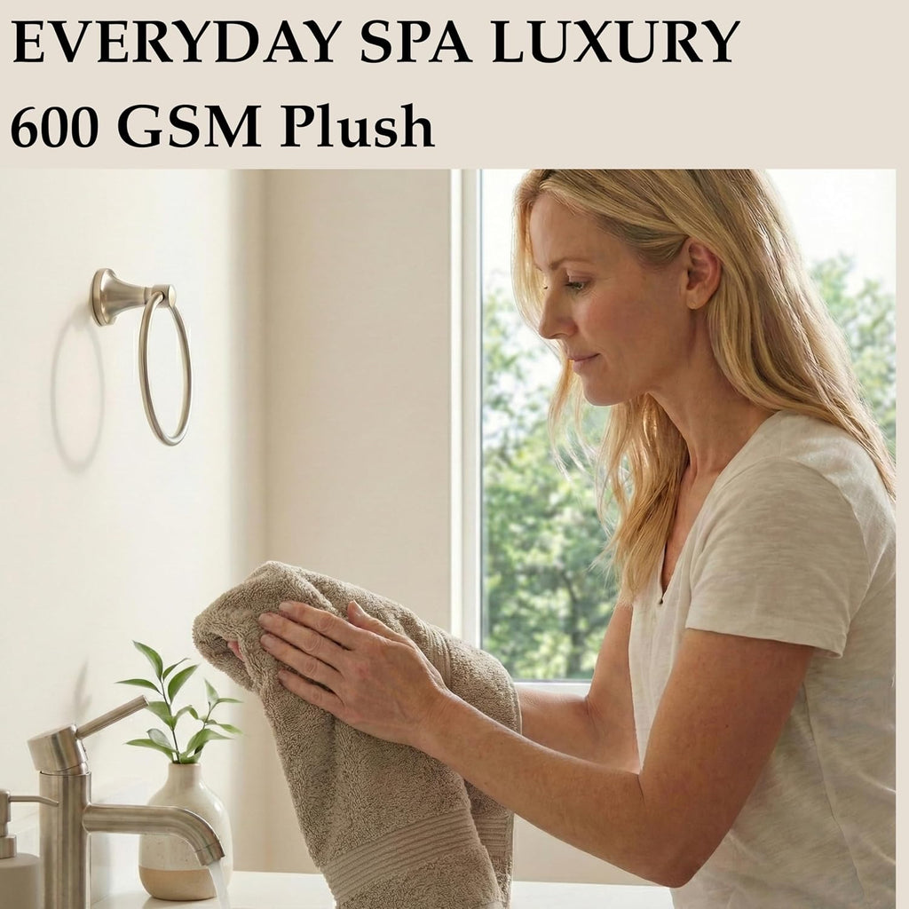 Boulevard Series 3-Piece Mix Size Luxury Bathroom Towel Set - Includes Bath Towel, Hand Towel & Washcloth, Soft 600