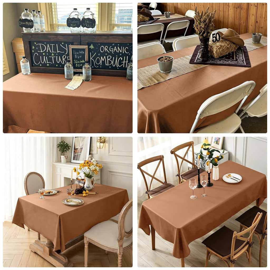 4 Pack Fall Rectangle Tablecloth for 6 Foot Tables Washable Polyester Table Cover for Wedding Dining Table Parties