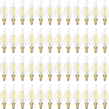 Dimmable E12 Candelabra LED Light Bulbs 40W Equivalent, 5000K Bright Daylight White Chandelier Light Bulbs, 4W 460 LM