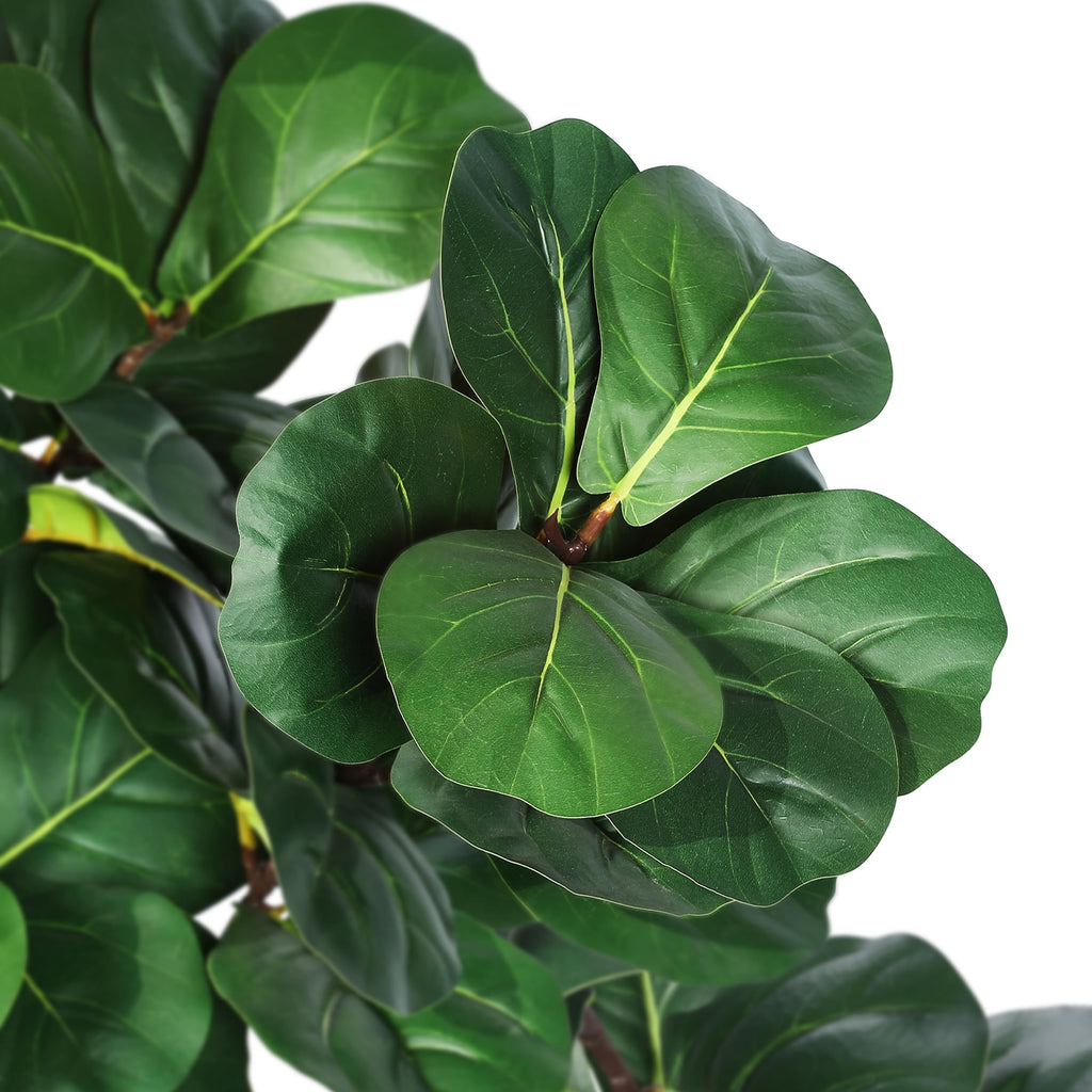 5ft Fiddle Leaf Fig Tree Artificial with White Exquisite Planter
