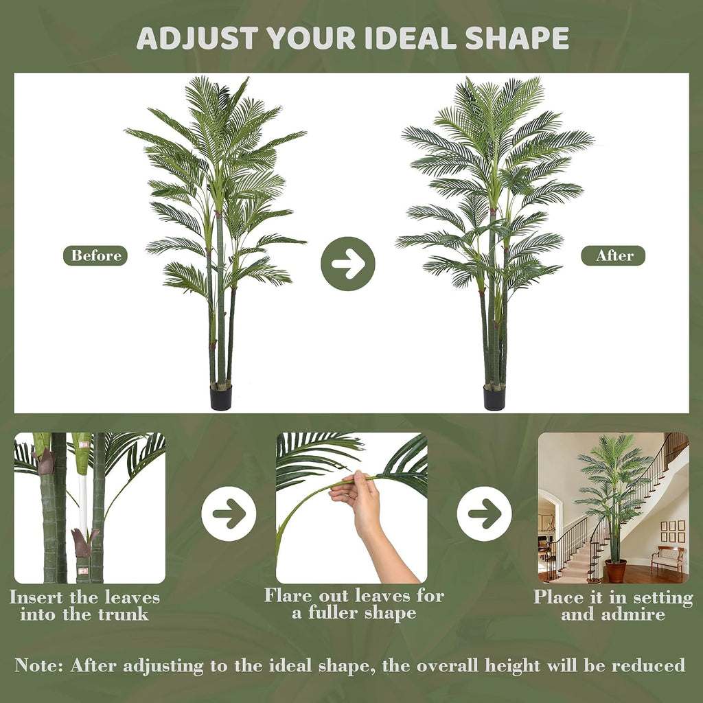 Artificial Areca Palm Tree 9FT with 35 Leaves Deluxe Realistic Tall Large Fake Faux Tropical Silk Plant 108 Inch