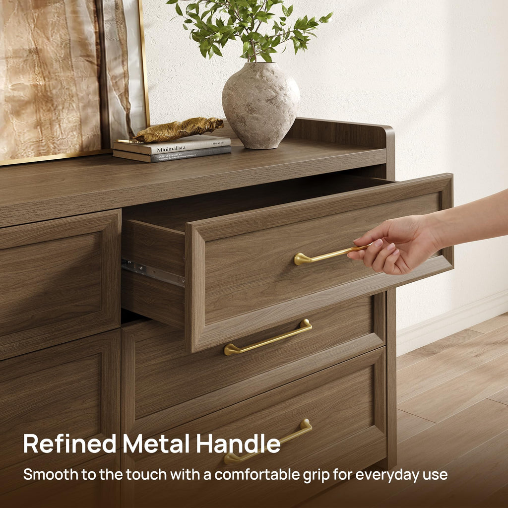 6 Drawer -113" Extra-Wide Wood Chest of Drawers