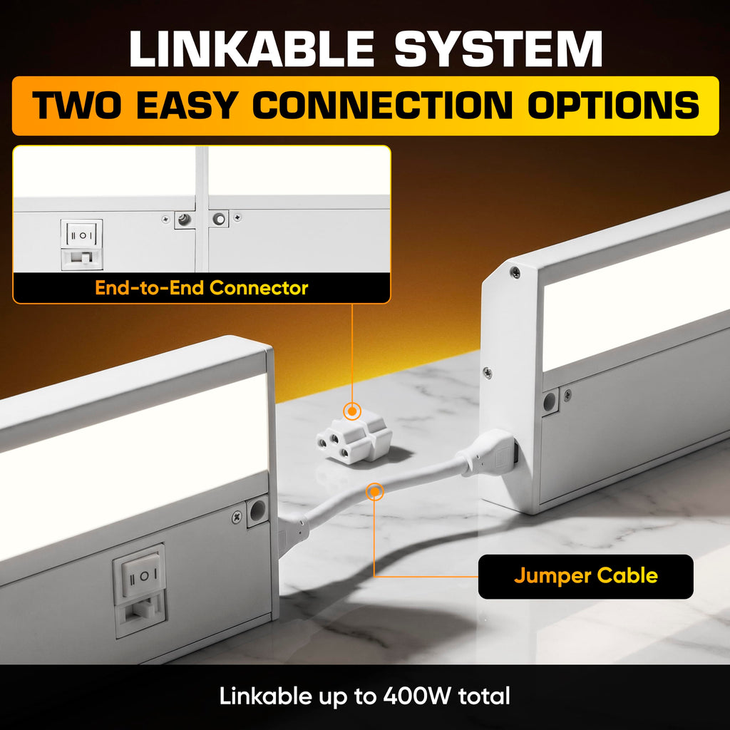 LED Under Cabinet Lighting Hardwired - 24 Inch White
