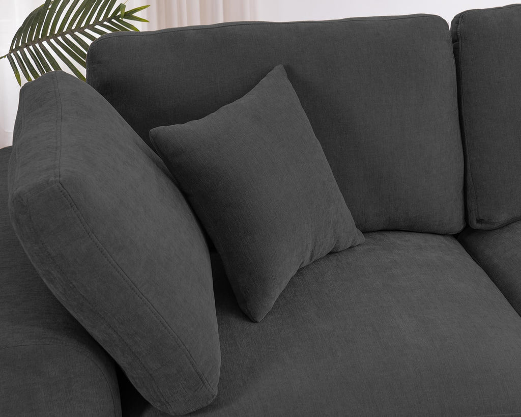 Oversized Modular Sectional Sofa Cloud Couch, Gray