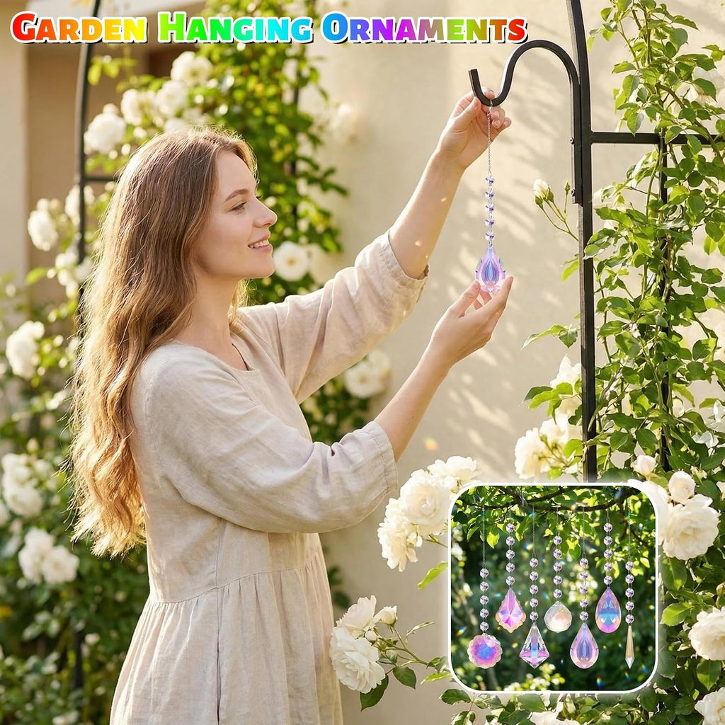 7 Pcs AB Colored Chandelier Crystals Sun Catcher Prisms, Suncatchers for Windows Hanging