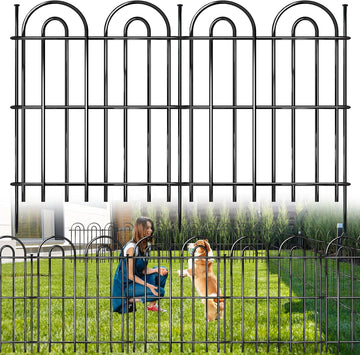 25 Panels Decorative Garden Fence, 32 in(H) X 50 ft(L) No Dig Dog Fence Outdoor for Yard, Rustproof Tall Metal Garden