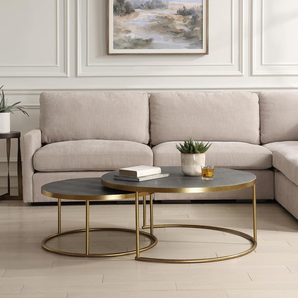 50080 Aragon - Coffee Table (Set of 2)-17.5 Inches Tall and 40 Inches Wide