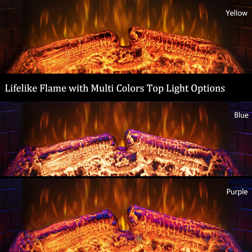 36'' Electric Fireplace Inserts, Recessed & Built in Wall Electric Fireplace Heater with Fire Crackling Sound