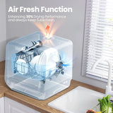 Portable Mini Dishwasher Countertop with 1.32Gal Built-in Water Tank for Apartments& RVs, No Hookup Needed, 6 Programs