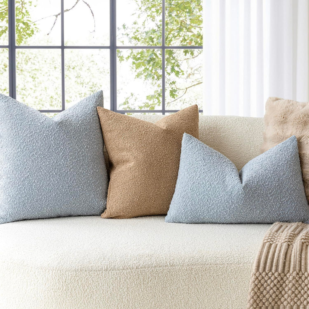 Decorative Textured Boucle Throw Pillow Covers 20x20 Inch, Camel
