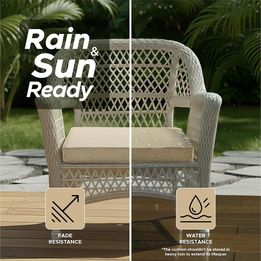 Outdoor Chair Cushions, Water-Resistant & Fade-Resistant, Patio Furniture Square Seat Replacement Chair Pads with